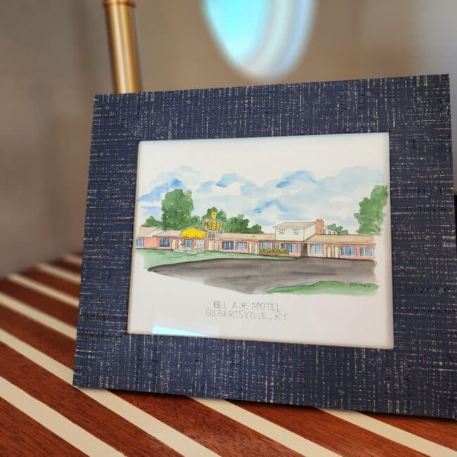 watercolor painting of the old belair motel watercolor painting of the old belair motel
