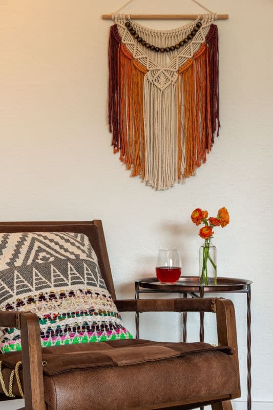 seating area with wine glass